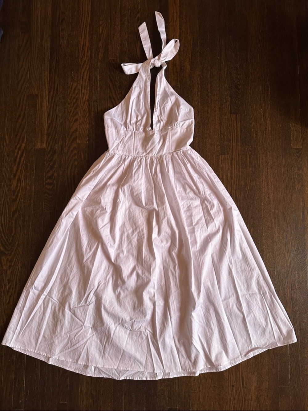 Forever 21 White Halter Top Midi Dress Size Medium